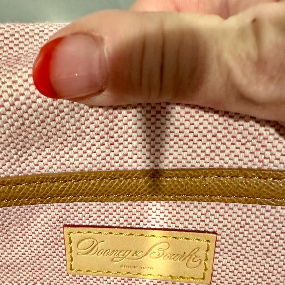 DOONEY AND BOURKE Tan/Brown Pebbled Leather Satchel Handbag, Wallet, Key Fob - Picture 8 of 11